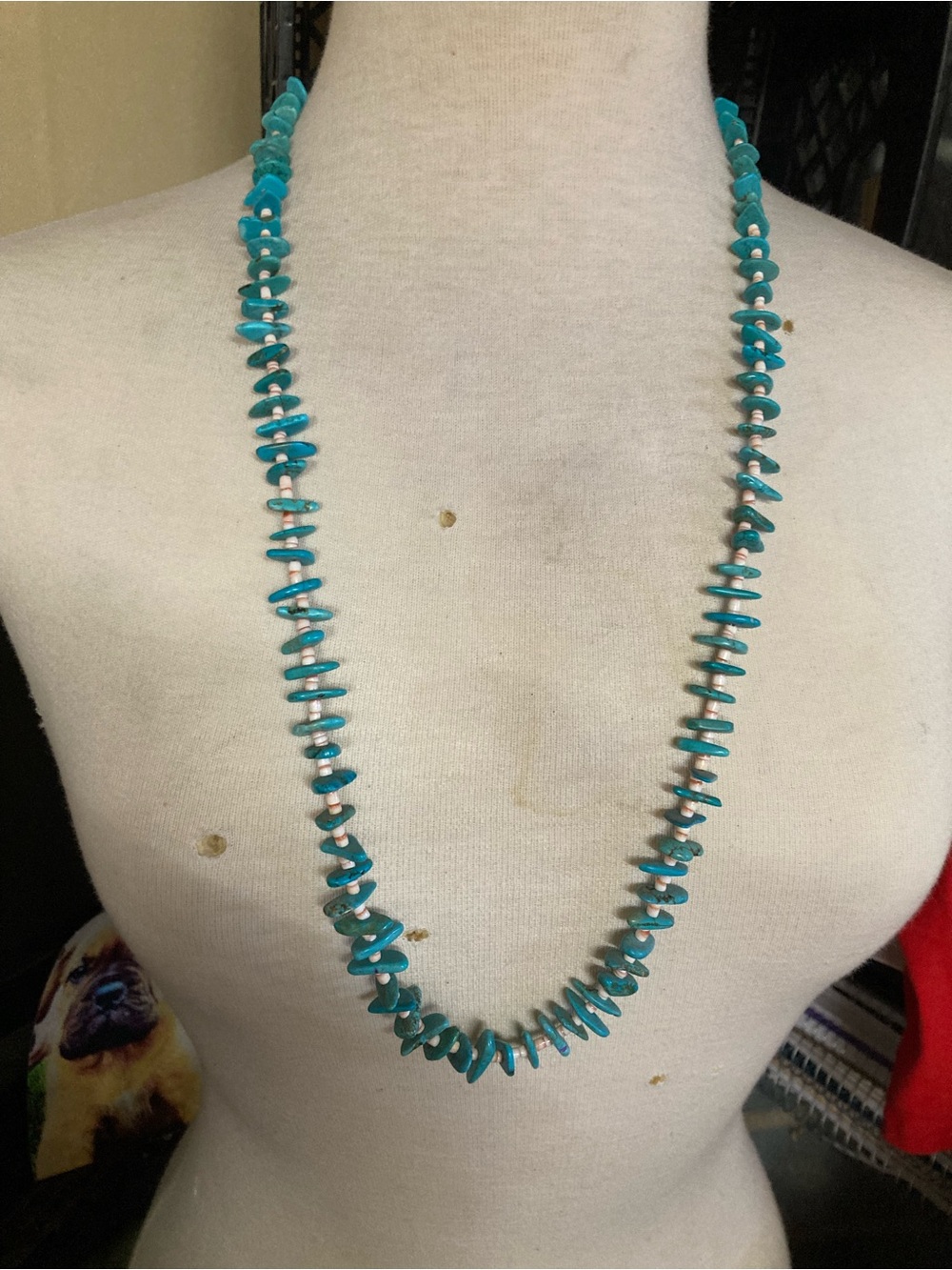 Turquoise Chip 16 inch Bead Necklace - Women Jewelry